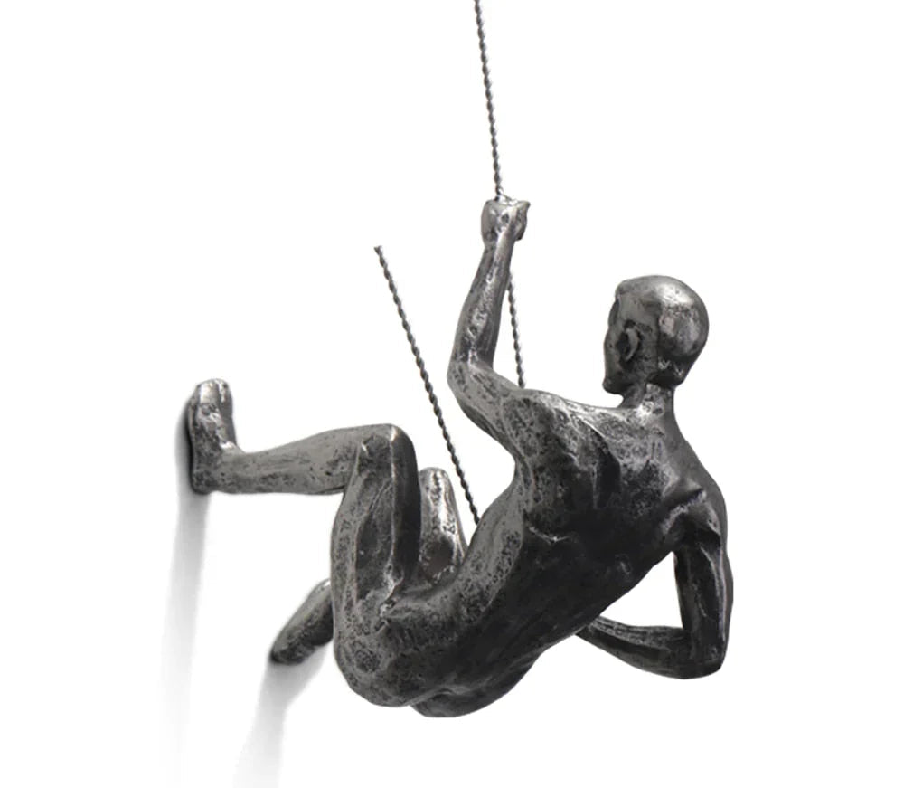 Modern climber wall art sculpture for contemporary home & office decor. Inspirational.