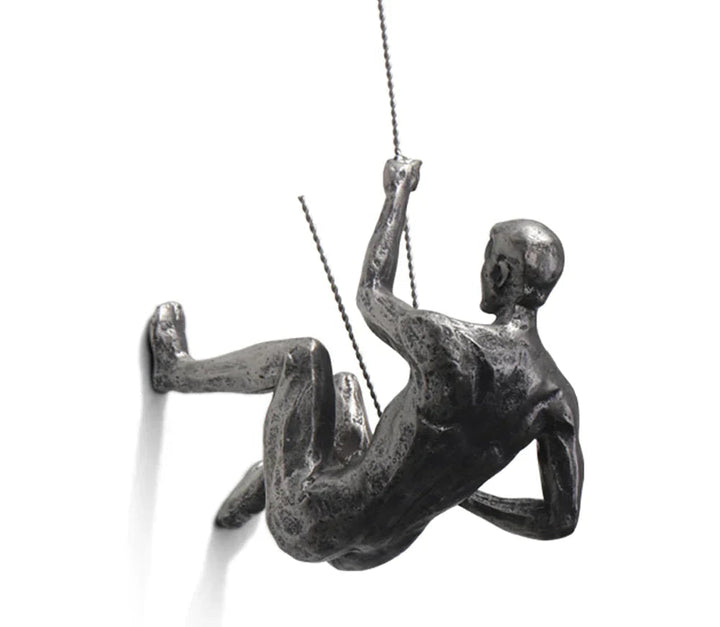 Modern climber wall art sculpture for contemporary home & office decor. Inspirational.