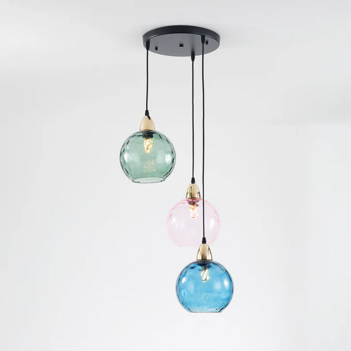 Minimalist 3-lamp pendant light, a modern cluster design for living or dining room.