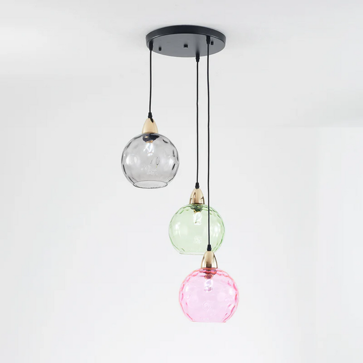 Bright LED 3-lamp cluster pendant, modern lighting fixture for kitchens or bedrooms.