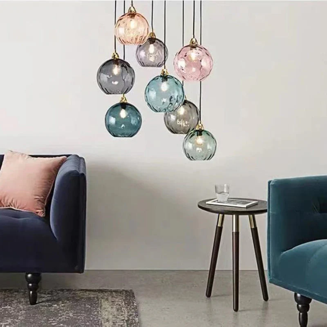 Energy-efficient LED 3-lamp pendant, modern cluster design for eco-friendly homes.