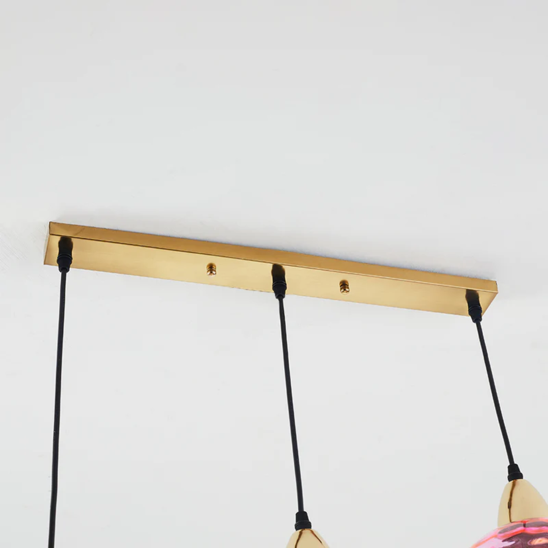 Decorative LED cluster pendant light with three adjustable lamps, modern home decor.
