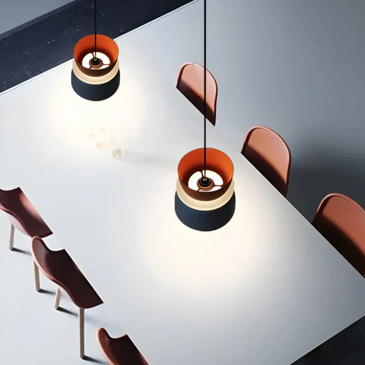 Artistic macaron-style LED pendant lamp, a unique and colorful focal point for interiors.