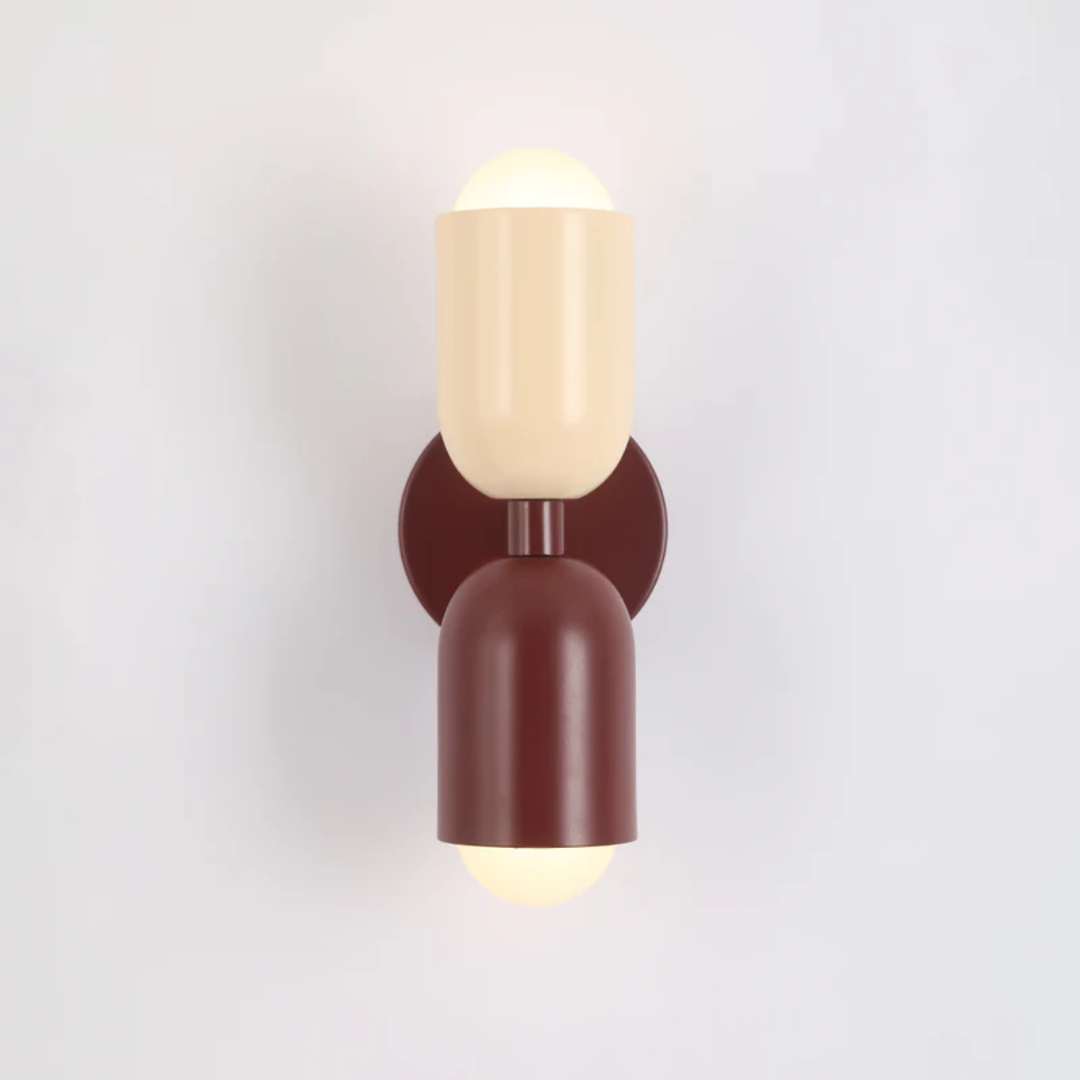 Contemporary ColorWave double-sided LED wall lamp providing energy-efficient, ambient indoor lighting.