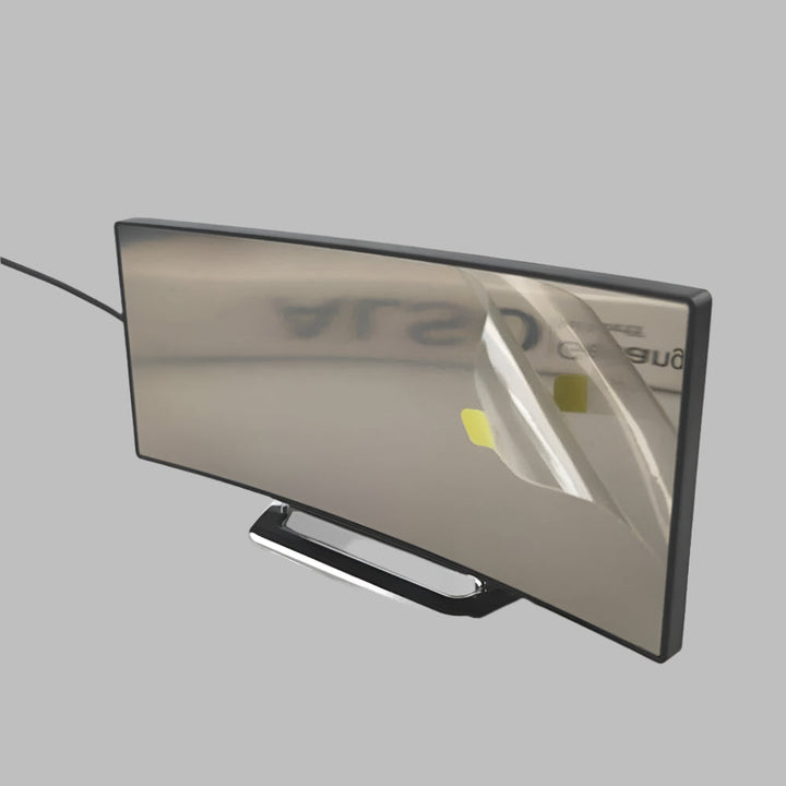 Contemporary curved LED alarm clock with large, clear digital display, adding a minimalist touch to any room.