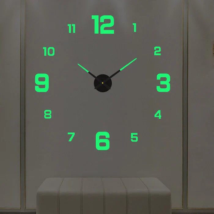 Bedroom decor modern wall clock. DIY installation, large luminous numbers, a quiet ArtTime timepiece.