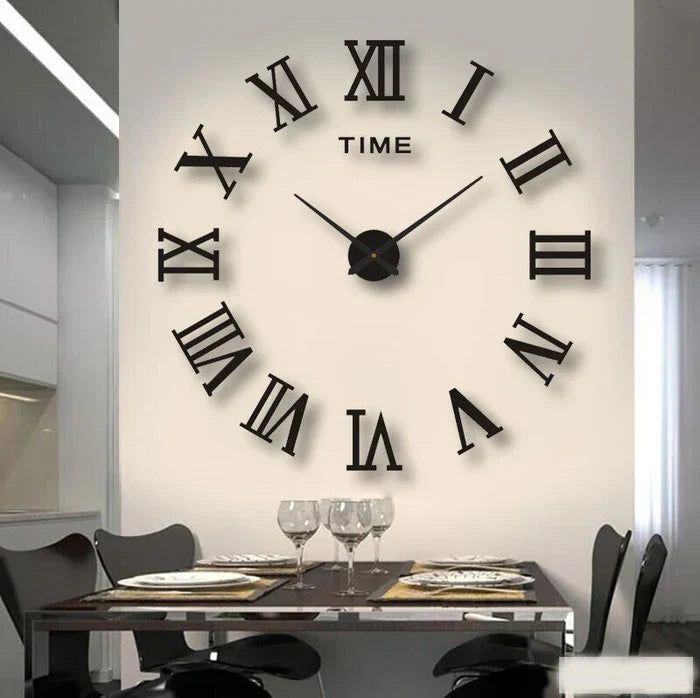Stylish modern home accent, a large DIY wall clock with 3D design for contemporary living.
