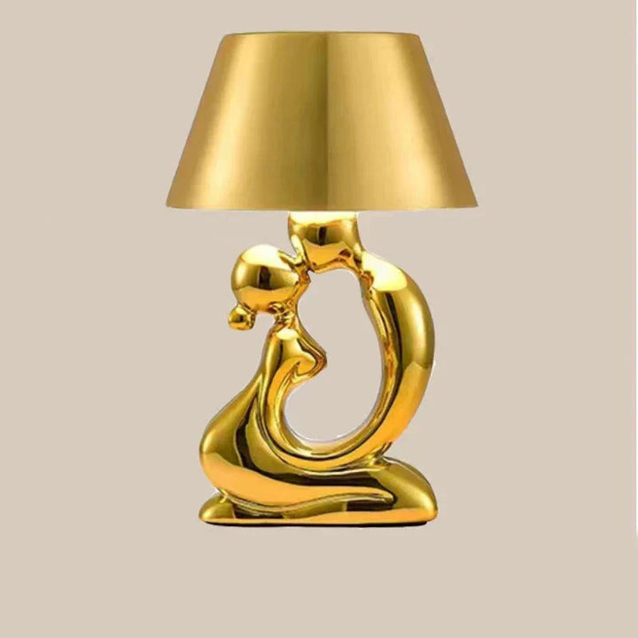 Elegant ambient table lamp, a modern designer piece for bedroom or living room lighting. Contemporary home accent.