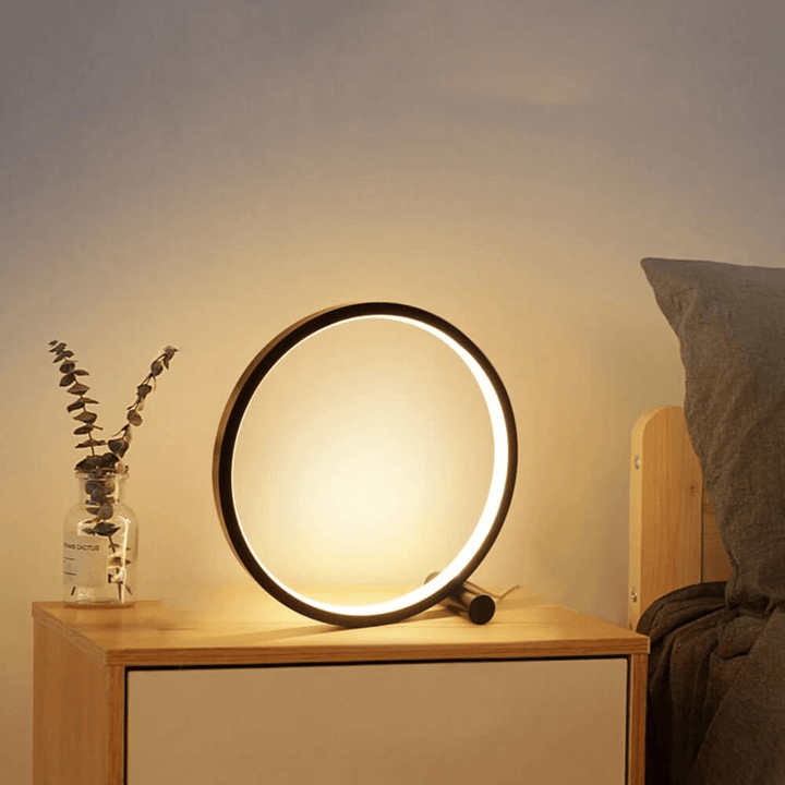 Contemporary dimmable LED table lamp for living rooms, offering warm ambient lighting and touch control.