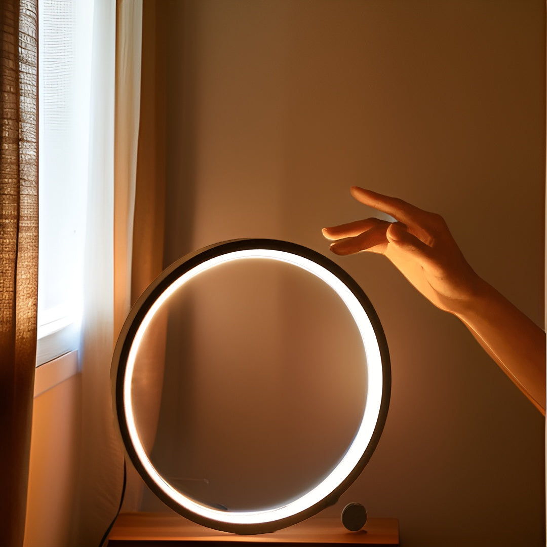 Versatile LED table lamp, modern dimmable design for creating ambient lighting in any home space.