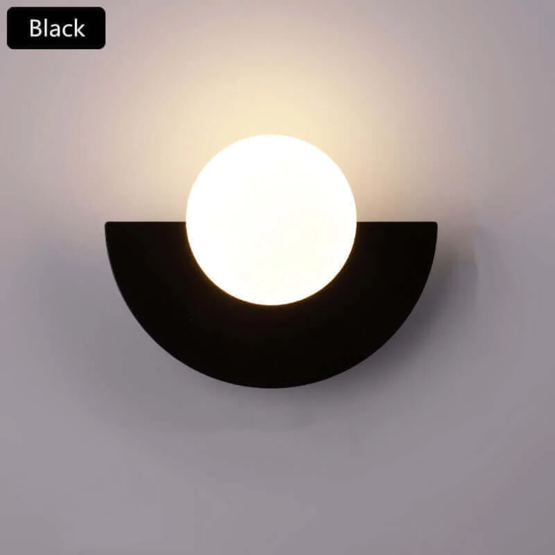 Premium half moon metal LED wall lamp, ideal modern lighting for elegant wall decor.