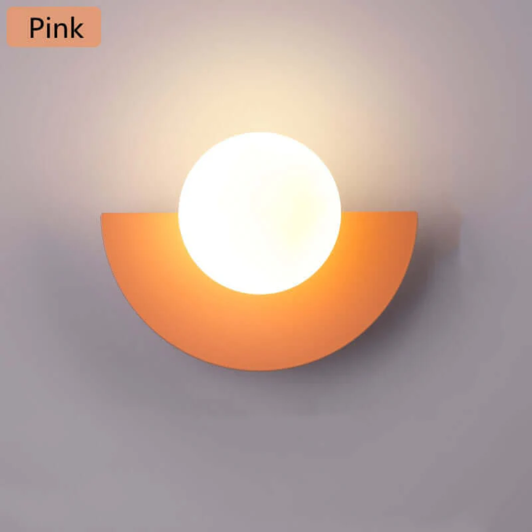 Decorative half moon metal LED wall lamp, a modern lighting fixture for stylish homes.