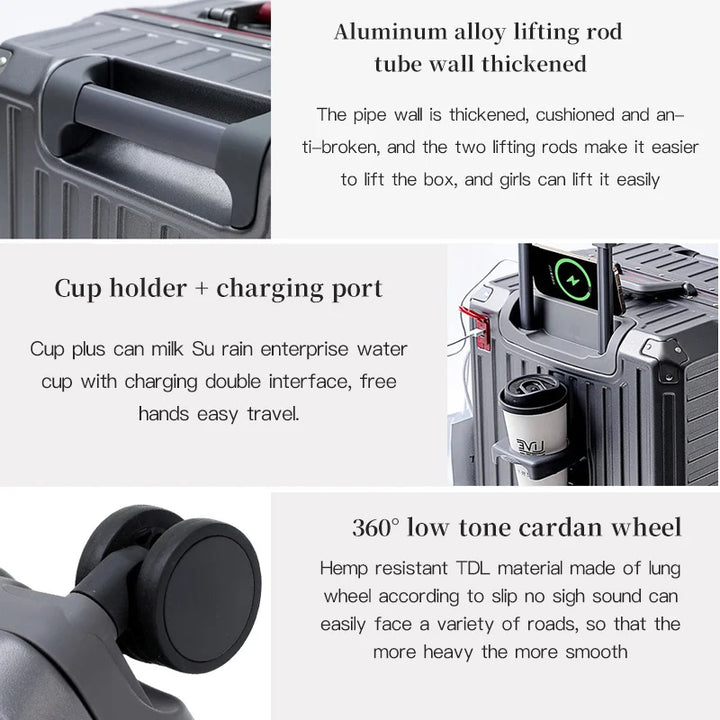 Durable hard shell suitcase, ideal for modern travel, offering protection and ease of movement.