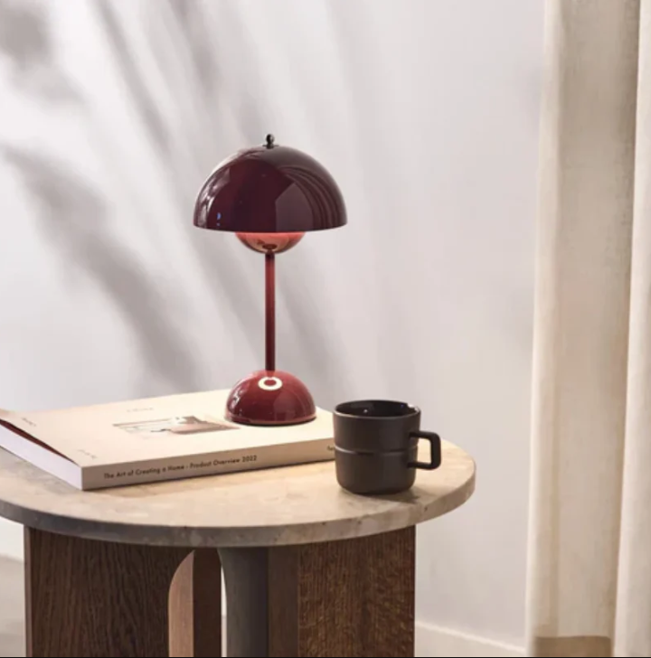 Modern LED table lamp, touch-activated, perfect for contemporary bedroom, desk, or living room lighting.