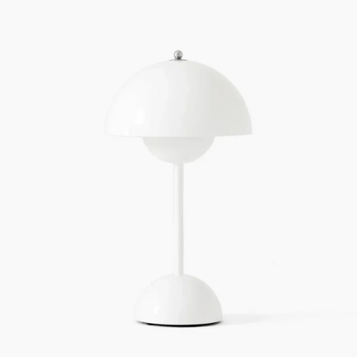 Energy-efficient LED bedroom lamp with touch controls, perfect for modern desk decor. Minimalist style.