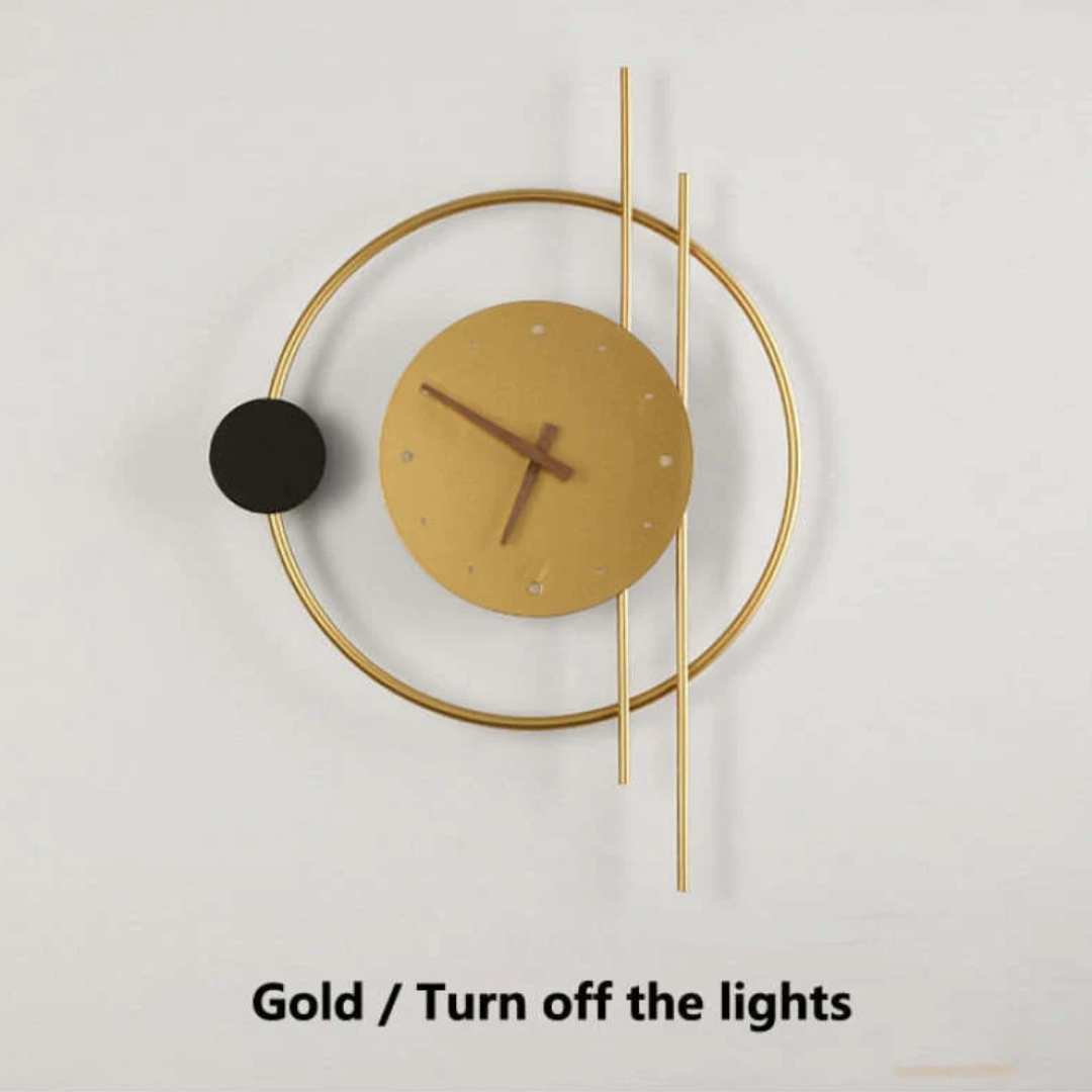 Wall-mounted LED clock lamp, providing both time and soft lighting for any elegant home.