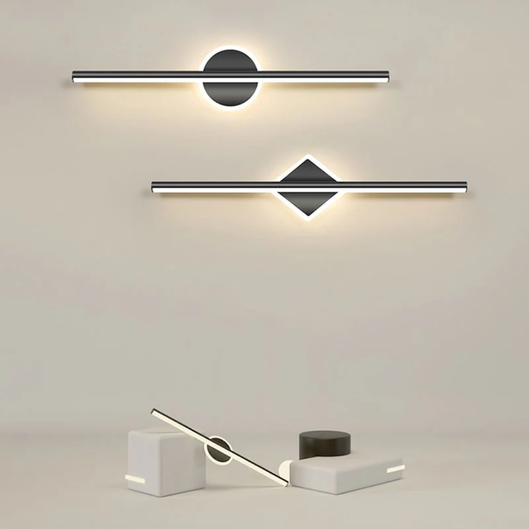 Black modern LED wall lamp, sleek 'OpalEdge' design, for stylish and energy-efficient interior lighting.