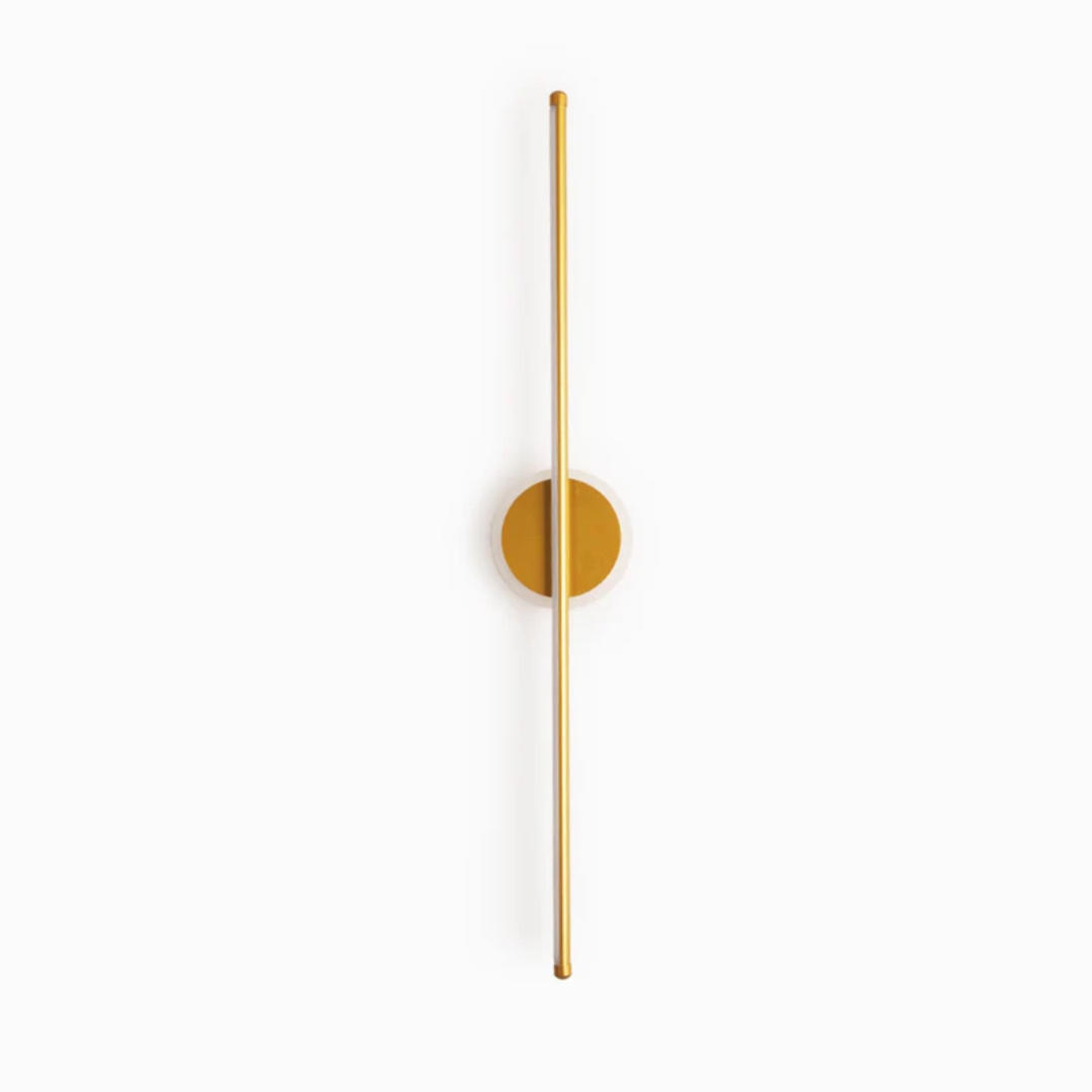 Contemporary gold LED wall lamp, 'OpalEdge' model, enhancing any room with modern ambient light.