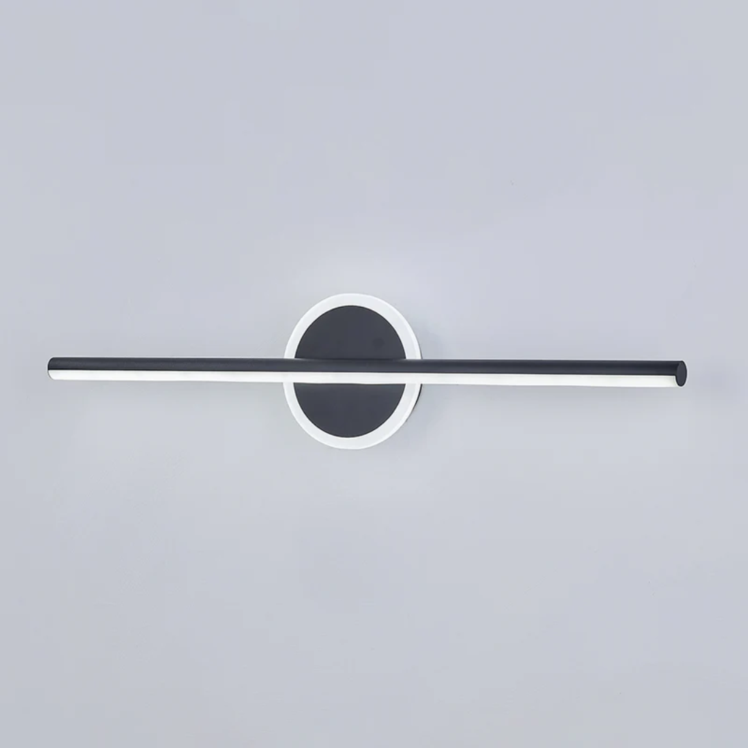 Modern LED bathroom wall lamp, 'OpalEdge' design, water-resistant & energy-efficient.