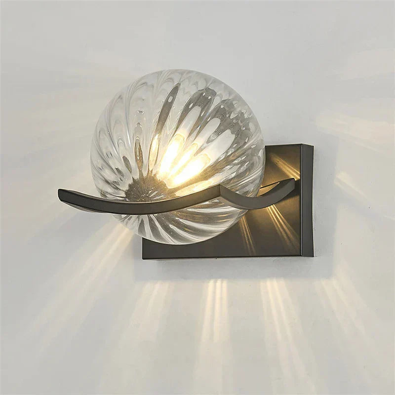 The modern LED wall lamp as a decorative element in a stylish room.