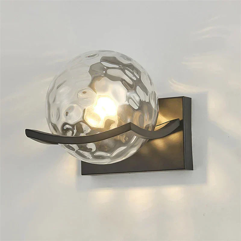 Detail shot of the LED light source within the modern wall lamp.
