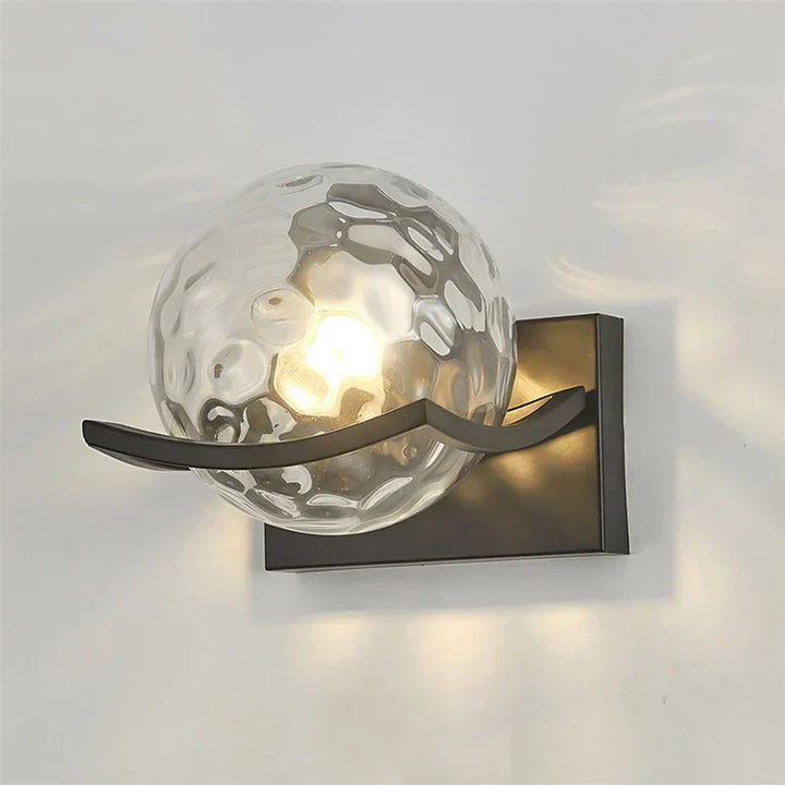 Detail shot of the LED light source within the modern wall lamp.