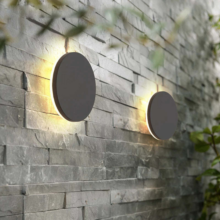 Zenith modern LED wall lamp, ideal for elegant exterior decor and patio lighting.