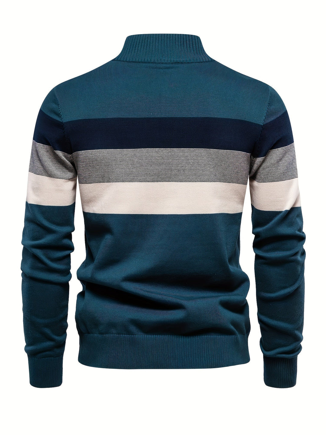 Casual men's Wyatt half-zip knitted sweater. Soft cotton pullover for modern autumn-winter comfort & style.