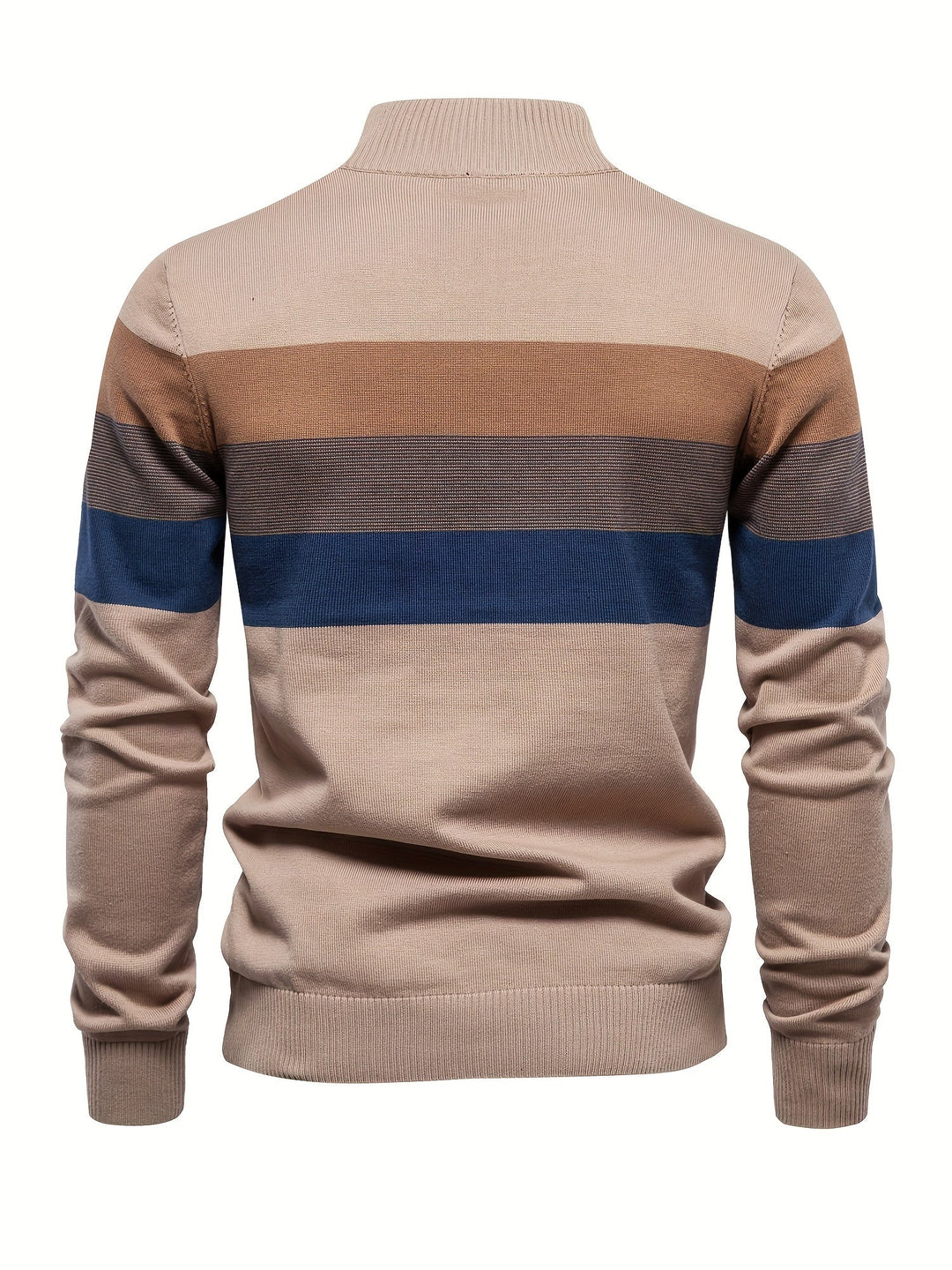 Men's versatile knitted cotton half-zip sweater. Modern Wyatt pullover for effortless casual elegance & warmth.