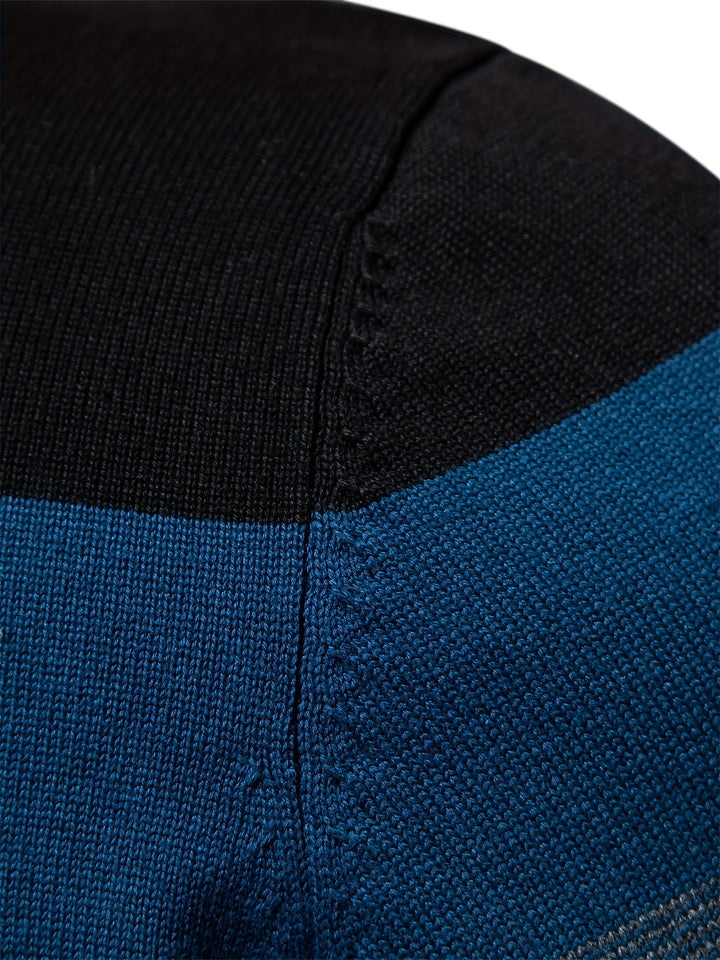 Wyatt men's half-zip knitted sweater. High-quality cotton pullover for modern menswear & comfortable style.