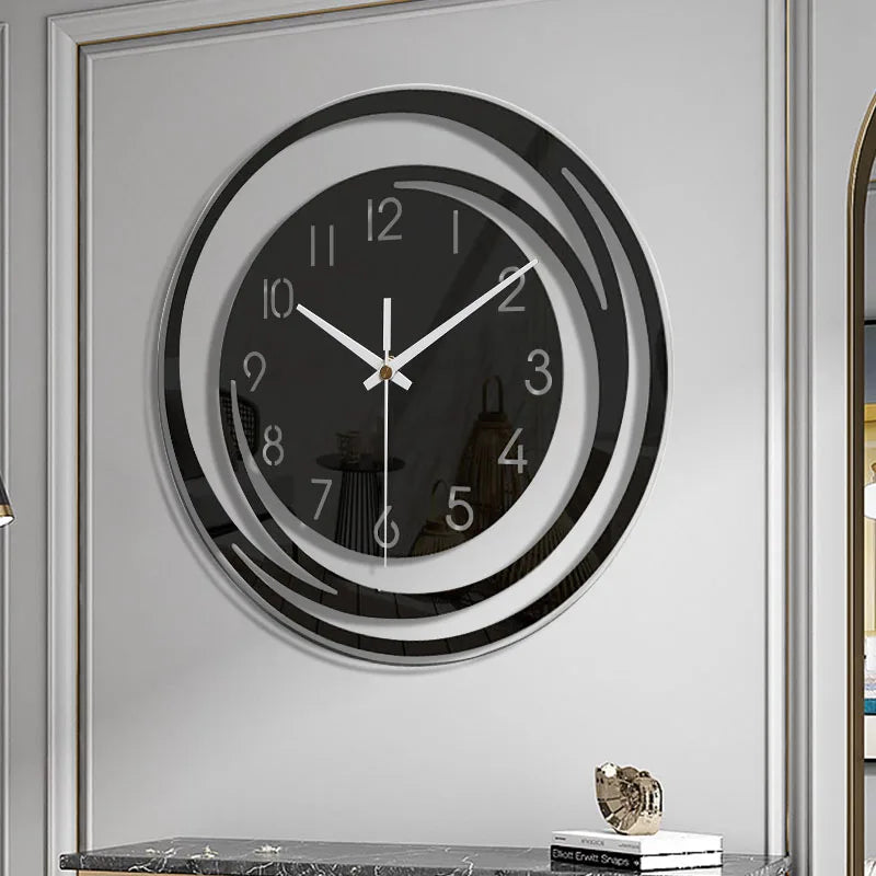 Silent geometric wall clock. Contemporary modern design enhances any home or office space.