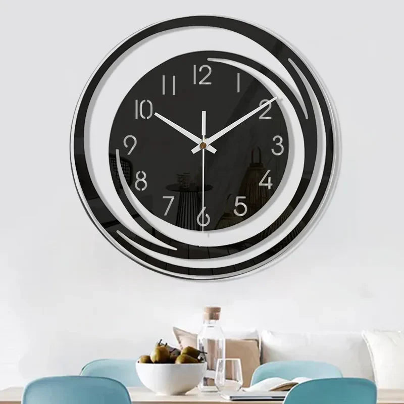 Easy install modern minimalist wall clock with a clean geometric look for modern decor.