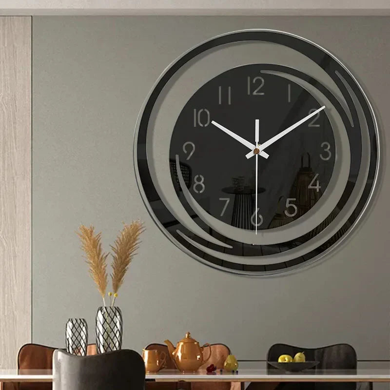 Elegant geometric wall clock. Modern minimalist design brings contemporary style to any room.
