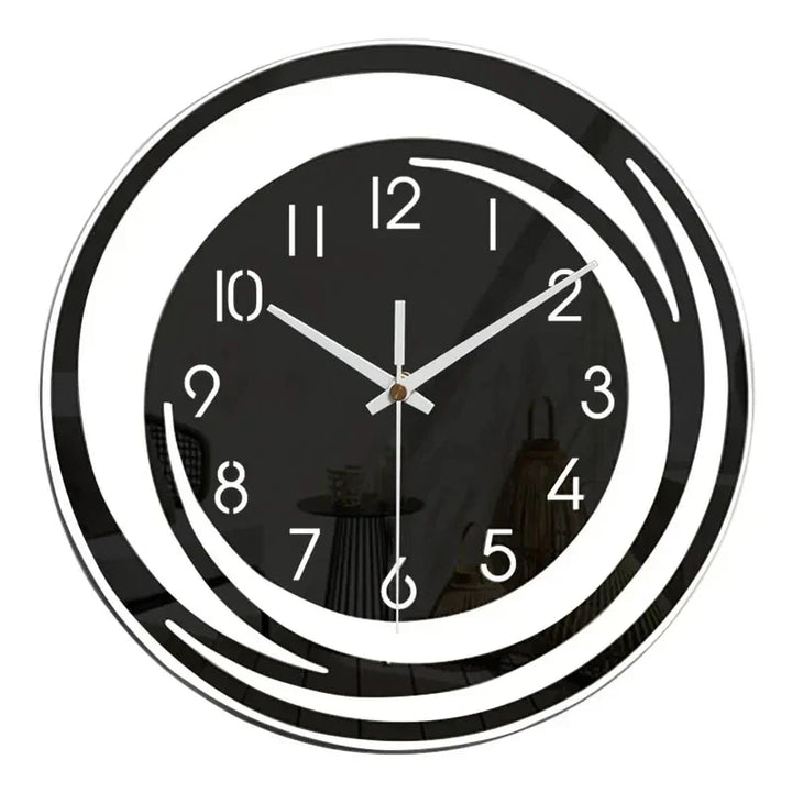 Silent modern wall clock, minimalist design enhances home, office, bedroom, or living room decor.
