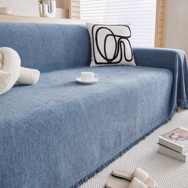Chic minimalist decorative throw blanket, a modern home accent to elevate your living room sofa decor.