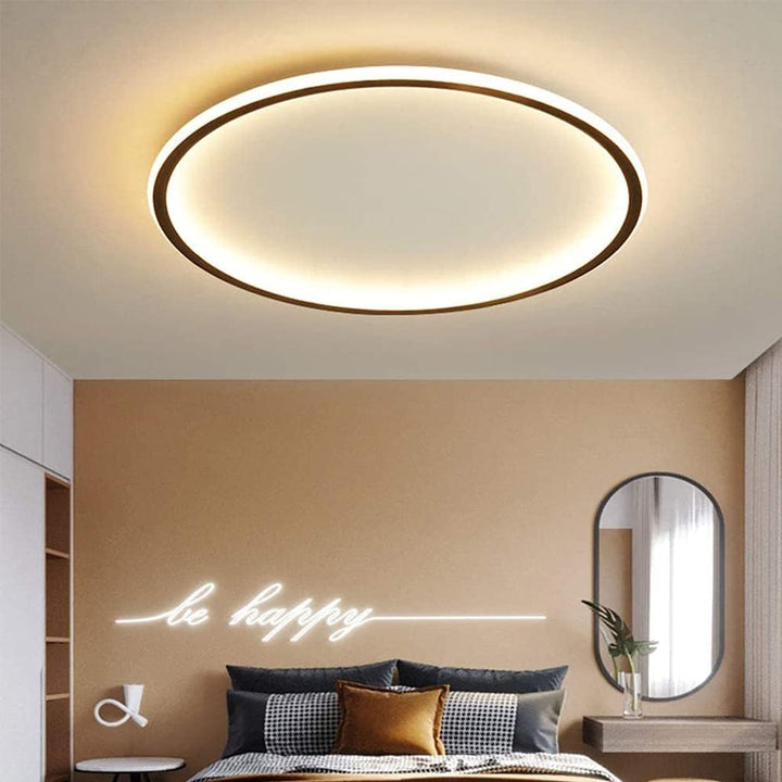 "Modern Nordic LED Ceiling Light with minimalist round flush mount design, providing soft even illumination for modern interi
