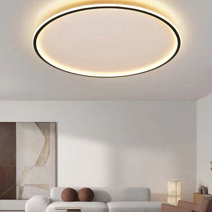 "Modern Nordic LED Ceiling Light with minimalist round flush mount design, providing soft even illumination for modern interi