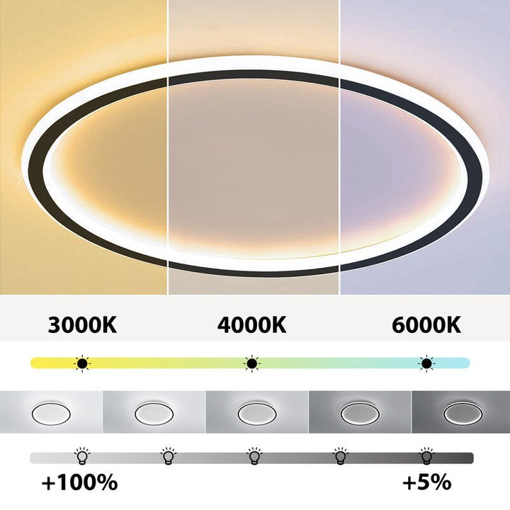 "Modern Nordic LED Ceiling Light with minimalist round flush mount design, providing soft even illumination for modern interi