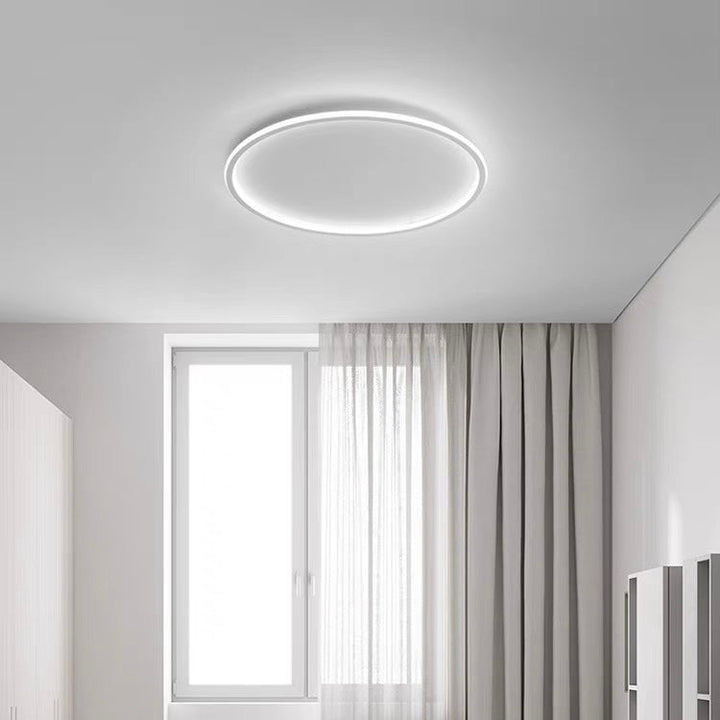 "Modern Nordic LED Ceiling Light with minimalist round flush mount design, providing soft even illumination for modern interi