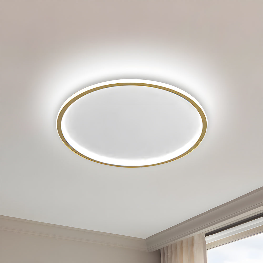 "Modern Nordic LED Ceiling Light with minimalist round flush mount design, providing soft even illumination for modern interi