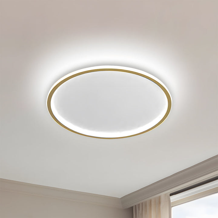 "Modern Nordic LED Ceiling Light with minimalist round flush mount design, providing soft even illumination for modern interi