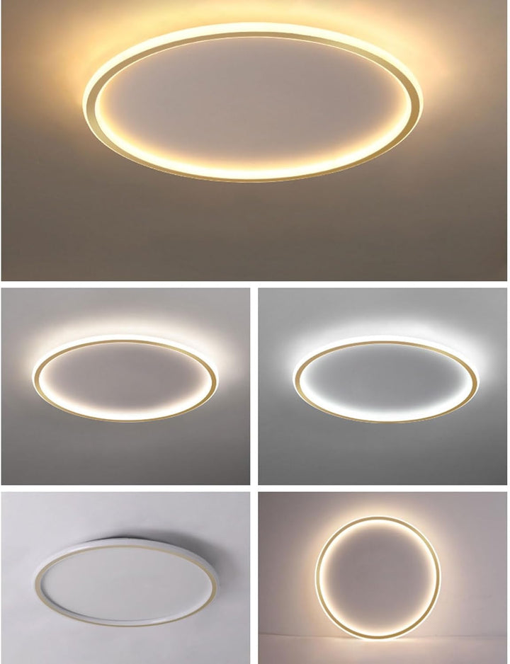"Modern Nordic LED Ceiling Light with minimalist round flush mount design, providing soft even illumination for modern interi