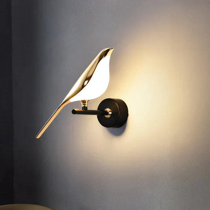 Modern OrionGlow LED wall lamp with adjustable light, gold accent, and contemporary design for stylish home ambiance.