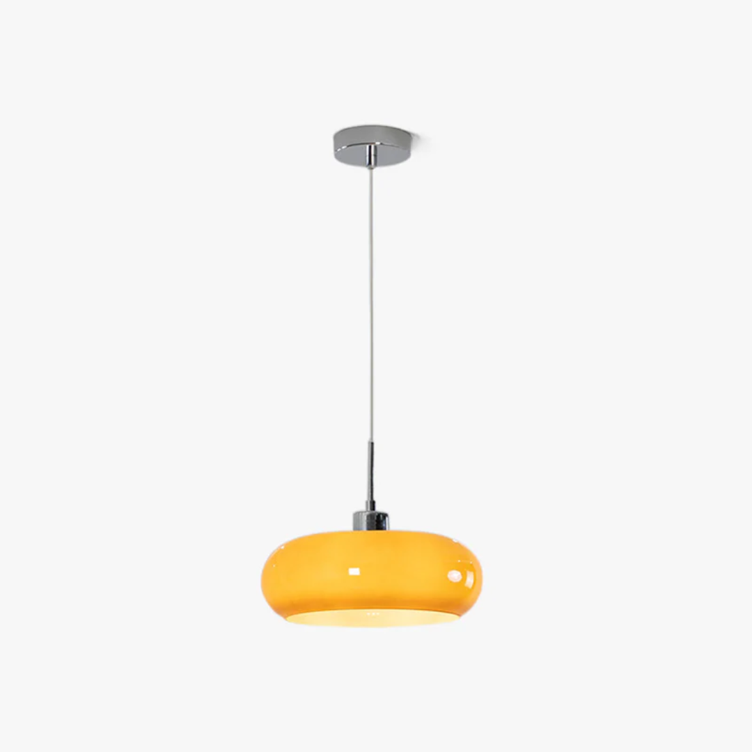 Stylish modern round LED pendant light, RadianceOrb, enhancing home decor with bright, energy-efficient lighting.