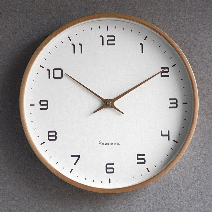 Quiet Scandinavian wall clock, a modern minimalist timepiece enhancing any office or living room decor.