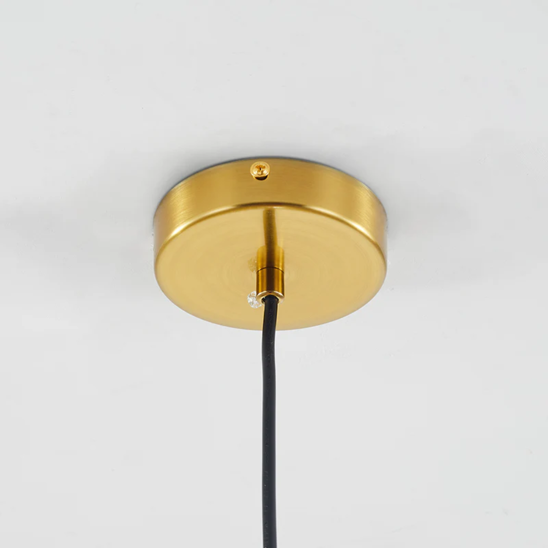 Modern spherical LED pendant light, Aurora Sphere, for contemporary home decor.