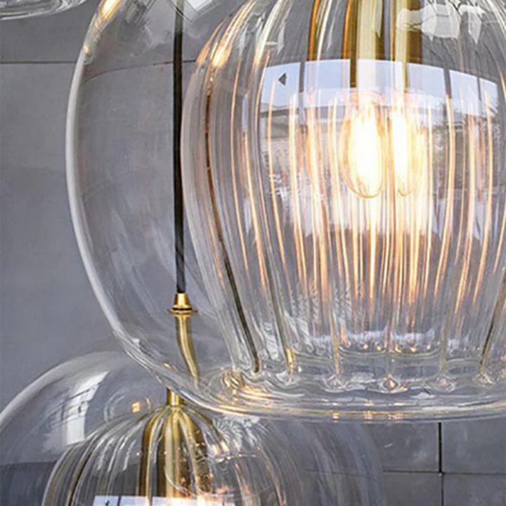 Decorative Aurora Sphere LED pendant, adjustable and perfect for any room.