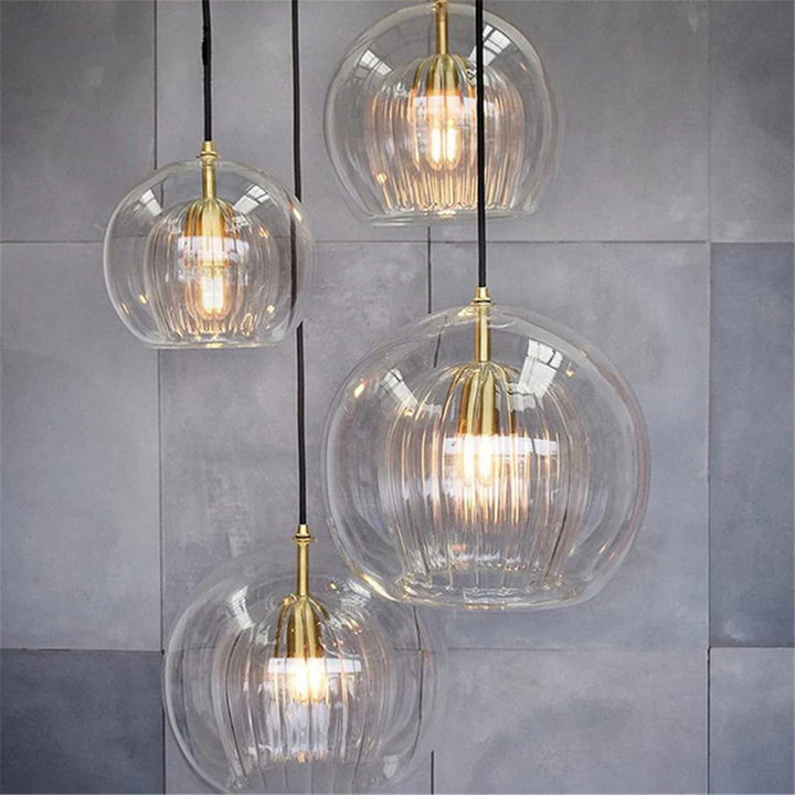 Sleek spherical LED ceiling fixture, modern design, warm glow for home decor.