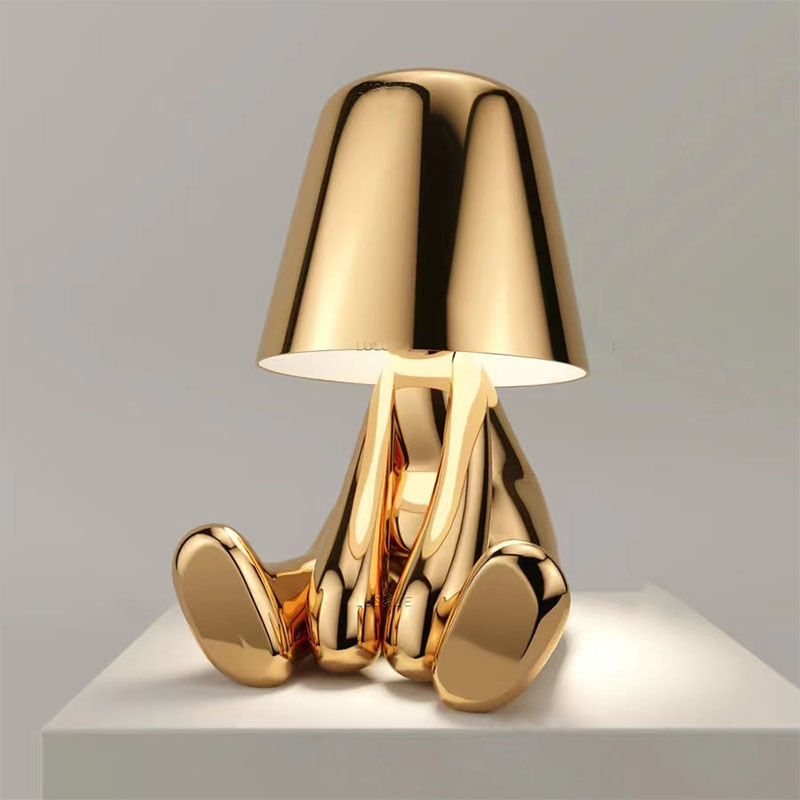 Modern wireless lamp with rechargeable battery, warm glow, sleek design, ideal for home decor, available in various colors.