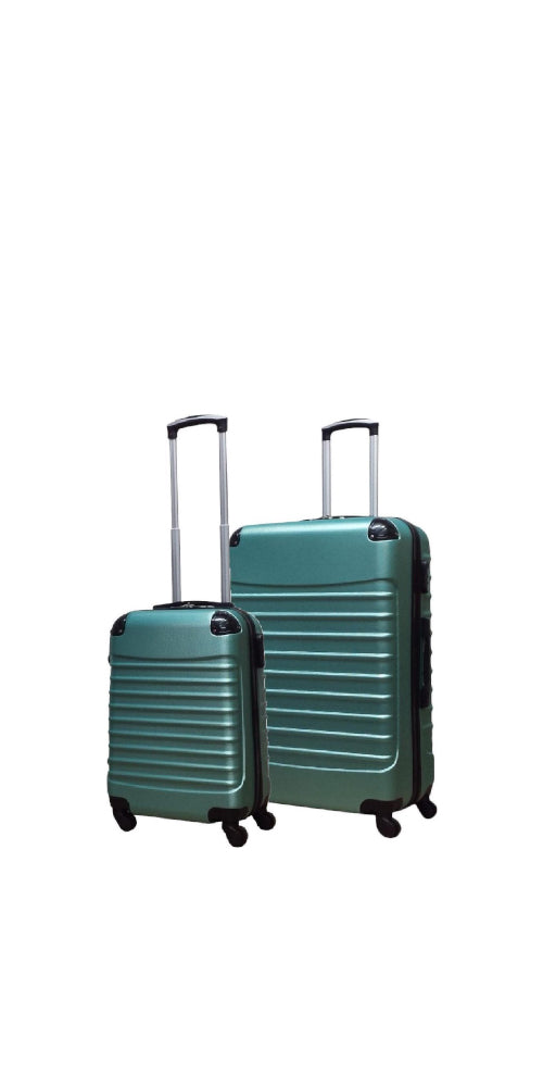 Napoli green 2-piece hard shell luggage set with spinner wheels, perfect for travel & vacation.